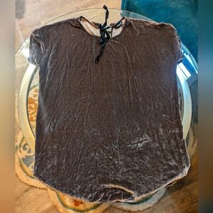 Madewell Velvet Top with Black Tie Detail